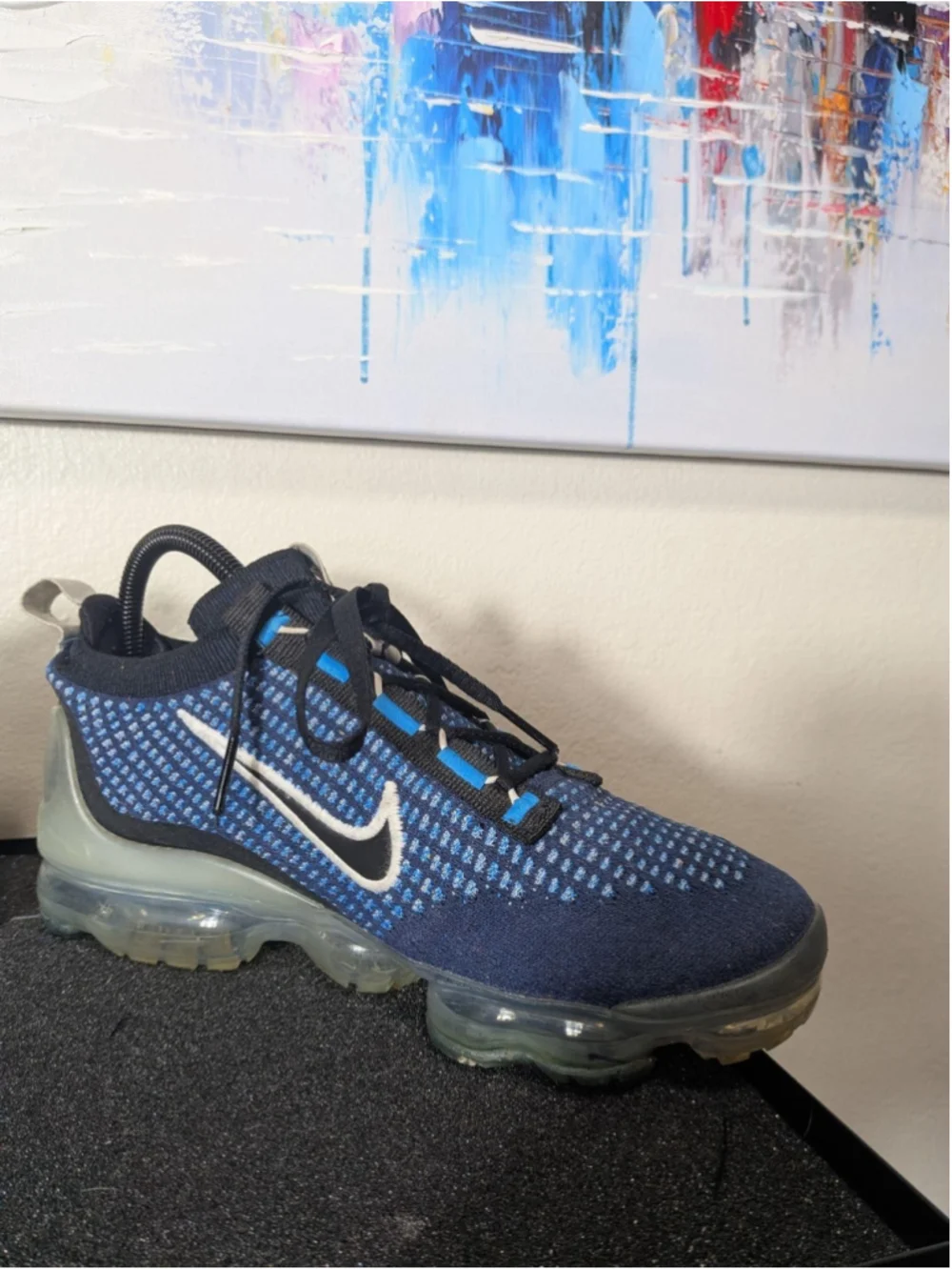 Nike Air VaporMax 2021 Flyknit Shoes Youth Size 5.5Y Blue Sneakers DZ5314-400